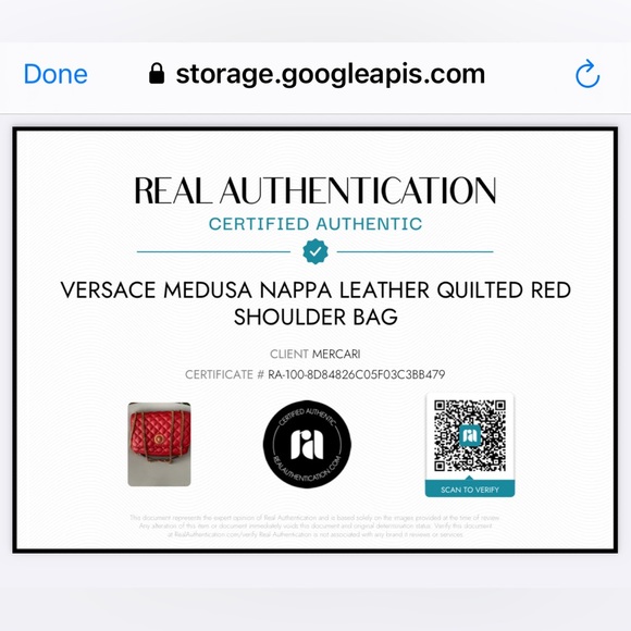 Authentic Versace Medusa Nappa Leather Quilted Red Shoulder bag Retail 1,600$ - Picture 16 of 16